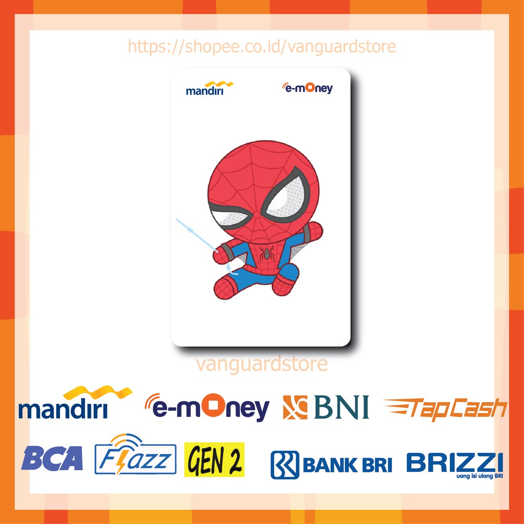 KARTU E MONEY E TOLL KARTUN BABY SPIDERMAN ANIME 1 EMONEY MANDIRI FLAZZ BCA BNI TAPCASH BRIZZI BRI