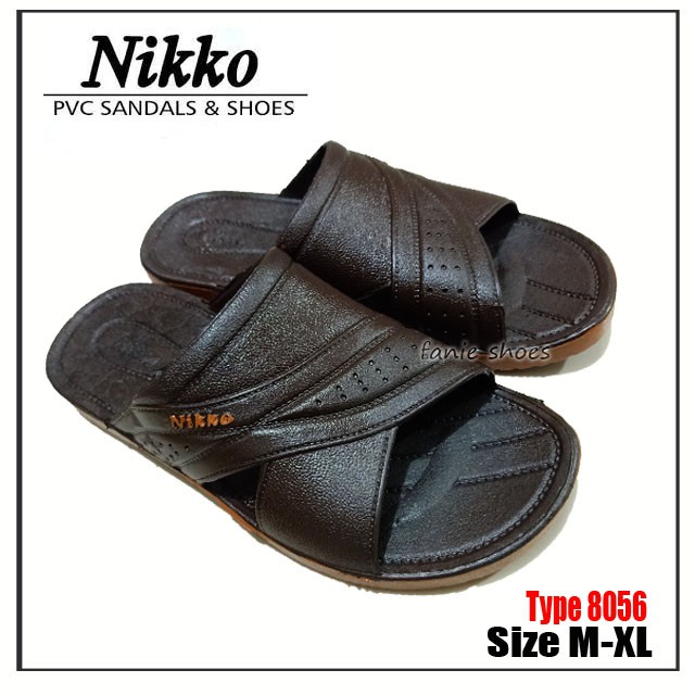 Nikko 8056 M-XL 38-43 Coklat / Sandal Selop Bapak Karet Santai Sehari-hari