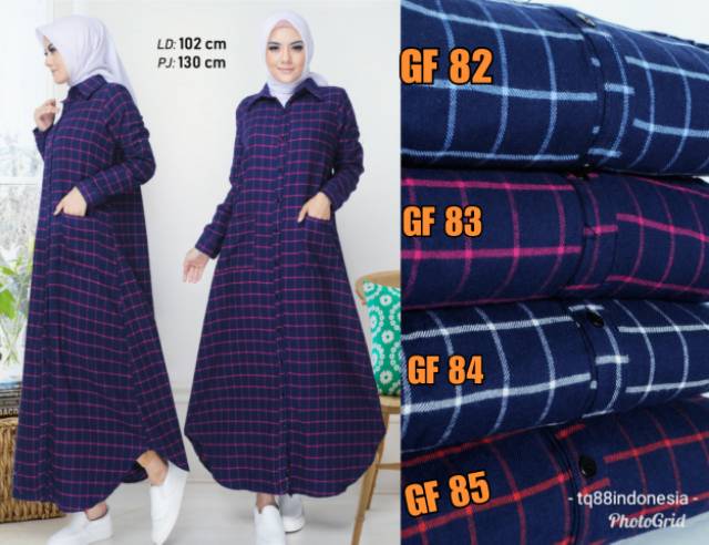 Gamis flanel/gamis kotak kotak/maxi kotak/gamis/maxi/long dress/long dress kotak