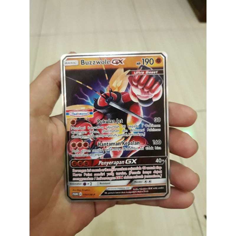 Pokemon Buzzwole GX Foil Langka Ultra Beast Indomaret Ori