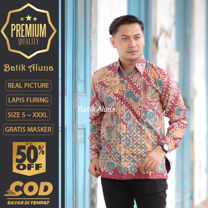 BATIK PRIA LENGAN PANJANG MEWAH PREMIUM ALUNA PRABUSENO SHANGHAI KERIS KEMEJA BATIK ACARA NIKAHAN KE