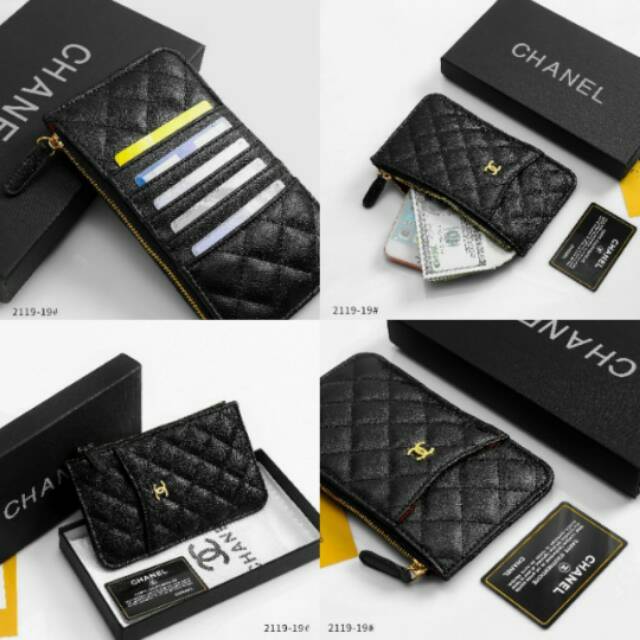 READY STOK CHANEL BEST SELLER WALLET CAVIAR GOLD HARDWARE WITH BOX 2119-19 BLACK EDITION