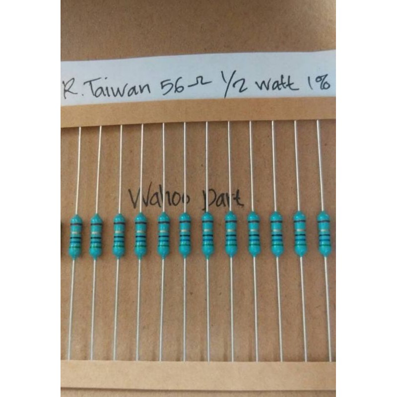 Resistor metal film taiwan 56 ohm 1/2 watt 1% harga per 10 pcs
