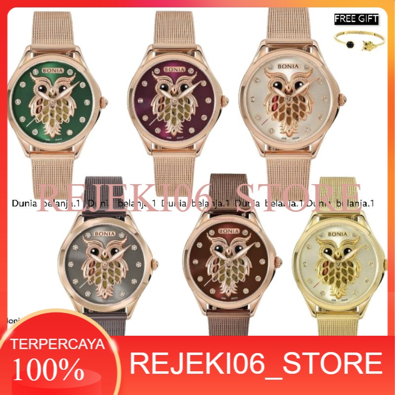 Jual Jam Tangan Wanita Bonia Original B10641 - B10550 OWL EDISION Free Gift