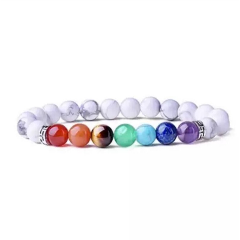 Grosir Gelang Yoga Batu Alam 7 Chakra Healing Properties 8 mm.