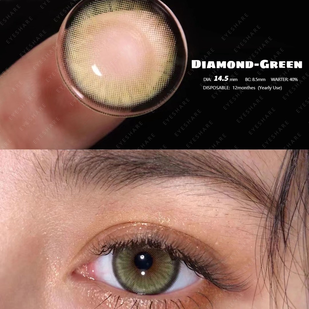 SRS (COD YES) lensa mata softlens dan alat 14.5mm softlens natural korea NORMAL GRATIS TEMPAT SOFLEN softlens minus jarak jauh (0.00) FREE LENSCASE JEWEL BROWN BLUE