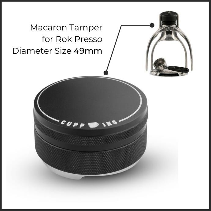 Tamper Rok Presso Macaron - Coffee Smoothing Tamper 49Mm Black