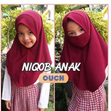 Jilbab NIQAB anak  Non PED usia 3 7 th all size kerudung 