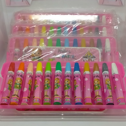 

Cat warna - oil pastel merk PHILOS isi 12 warna