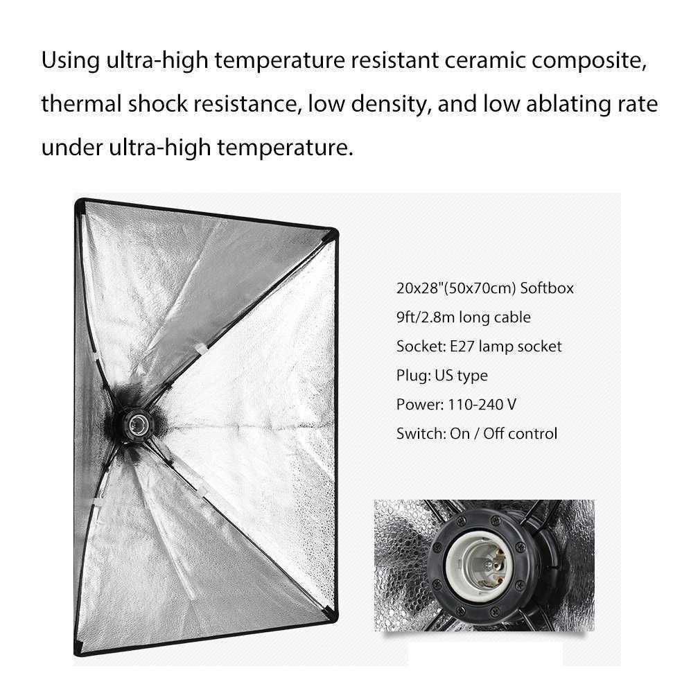 Payung Softbox Reflektor Boom Arm Studio 50x70cm dengan Bohlam 45W