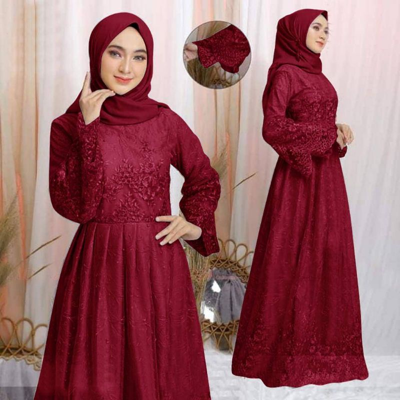 MAXI ARSY /GAMIS BRUKAT TILLE /GAMIS UNDANGAN /GAMIS LEBARAN /GAMIS KONDANGAN