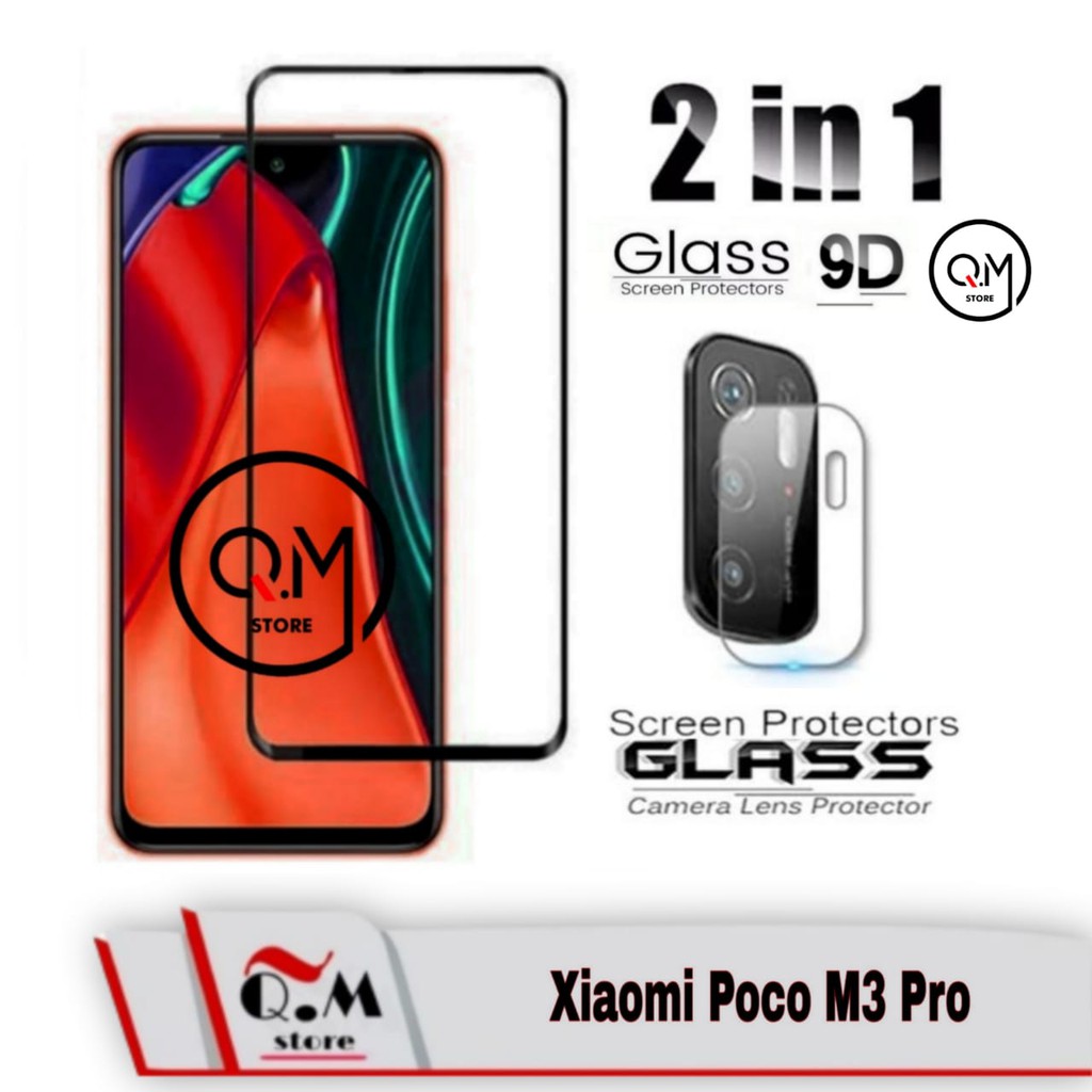 PROMO 2-IN1 Case XIAOMI POCO M3 PRO Softcase TRANSPARAN Paket 2 IN 1 +Temperedglass+Camera