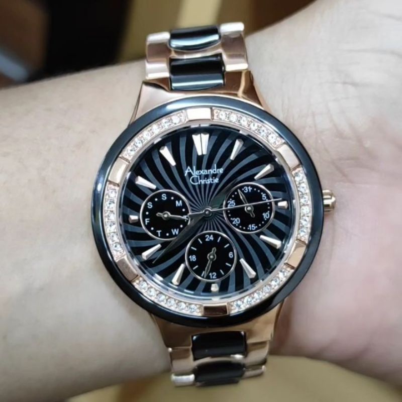 jam tangan alexandre Christie wanita keramik Original