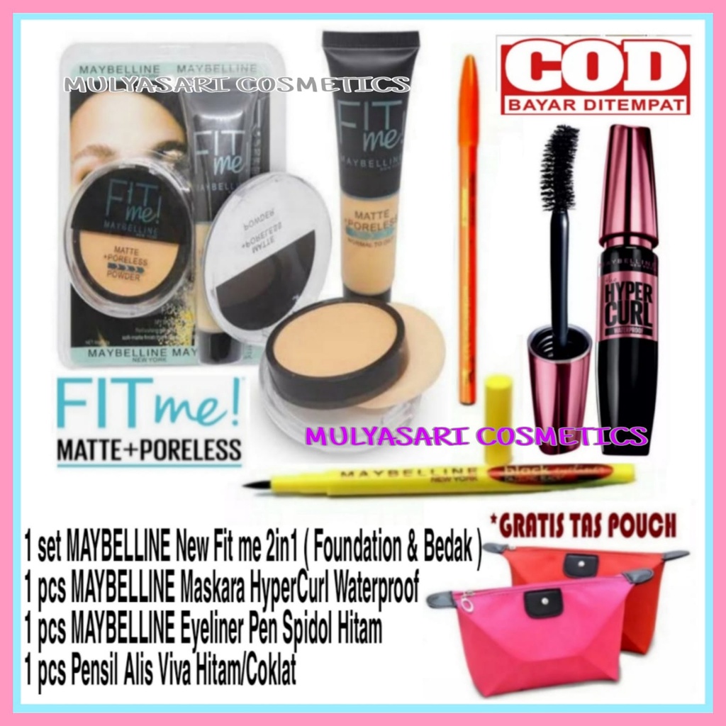 Paket lengkap kosmetik kecantikan / Kosmetik maybelline 5 in 1