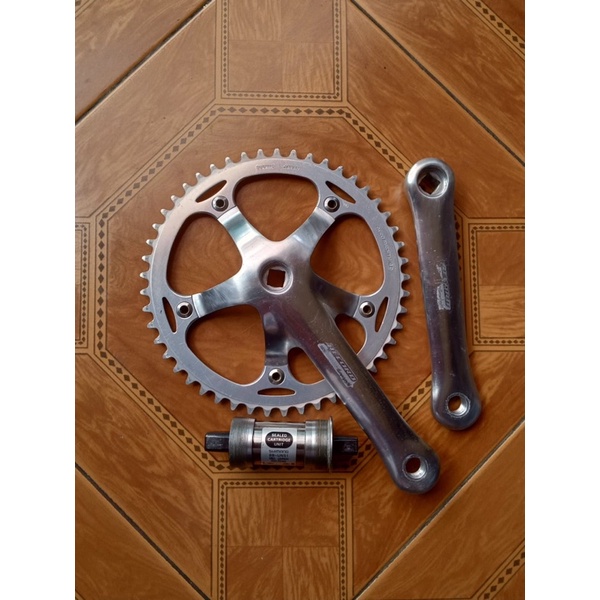 Crankset Campagnolo Record Arm 165 Chainring Sugino Japan Aero Mighty 49T NJS Bb Shimano UN51 107mm 