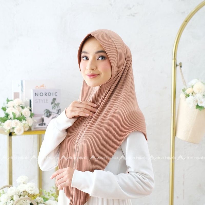 Jilbab bergo instan hijab plisket jersey super by azka