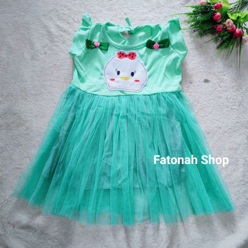 Dress anak 1 2 tahun gaun anak cewek lucu baju rok anak perempuan ungu pink tosca kipo( dress kipokipo )