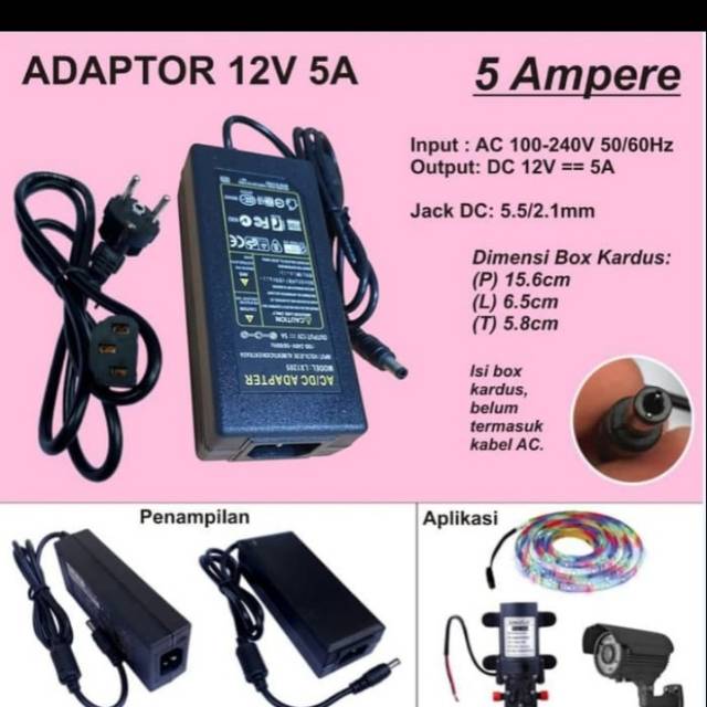 Adaptor 12volt 5A