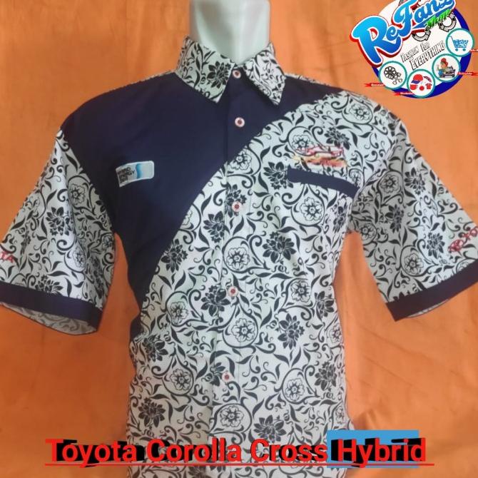 baju kemeja Batik Toyota Corolla Cross Hybrid | kemeja otomotif
