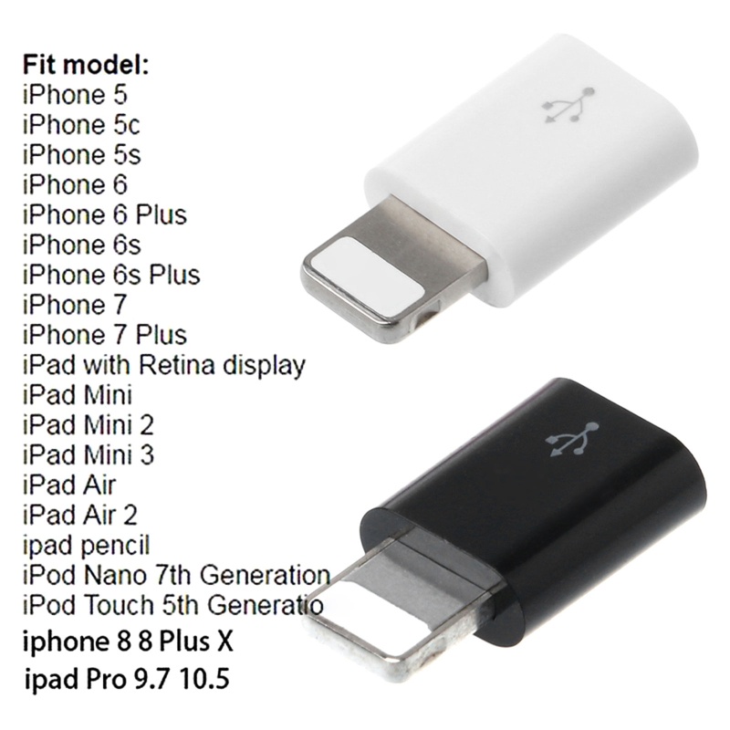 Cre Adapter Konverter Micro Usb Female Ke 8 Pin Male Untuk Apple Iphone 5 5s 6 6s 7 8plus X