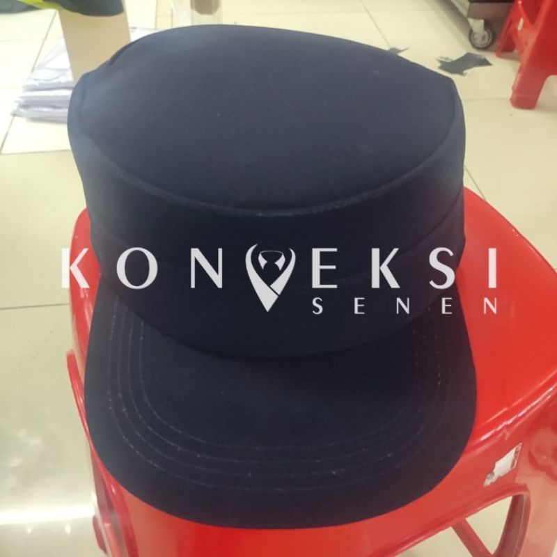 topi komando polos biru navy