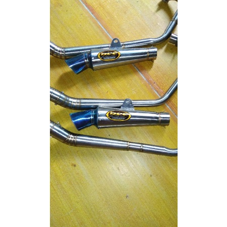 knalpot bss segi 6 ujung blue leher paten MP GL CB TIGER satria fu Vixion jupiter mx