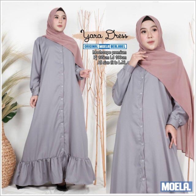 Zara dress Original moela gamis polos Longdress Maxi material moscrepe premium