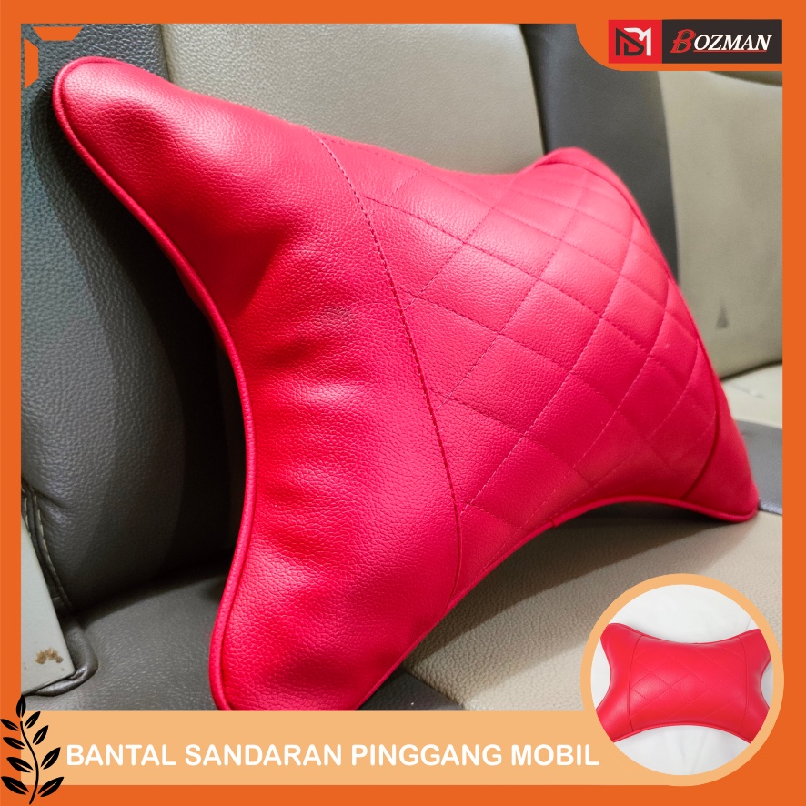 Bantal Pinggang Mobil Kulit Sintesis Pu Leather/Headrest Mobil Premium