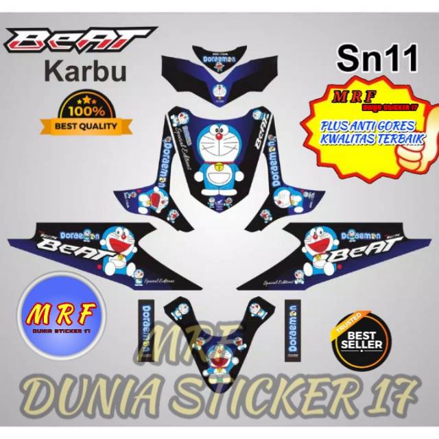 dekal beat karbu stiker decal beat karbu decal stiker beat karbu stiker motor beat karbu doraemon 03