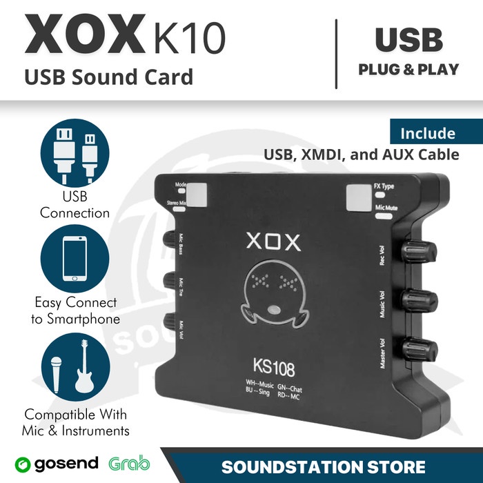 SOUNDCARD XOX K10 SMULE , BIGO & KARAOKE ONLINE