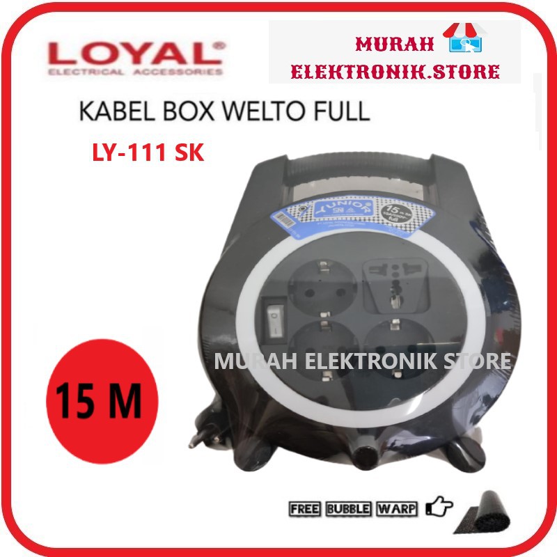 ROLL KABEL LOYAL WELTO FULL 15 M METER 15M + SAKLAR LY 111 SK