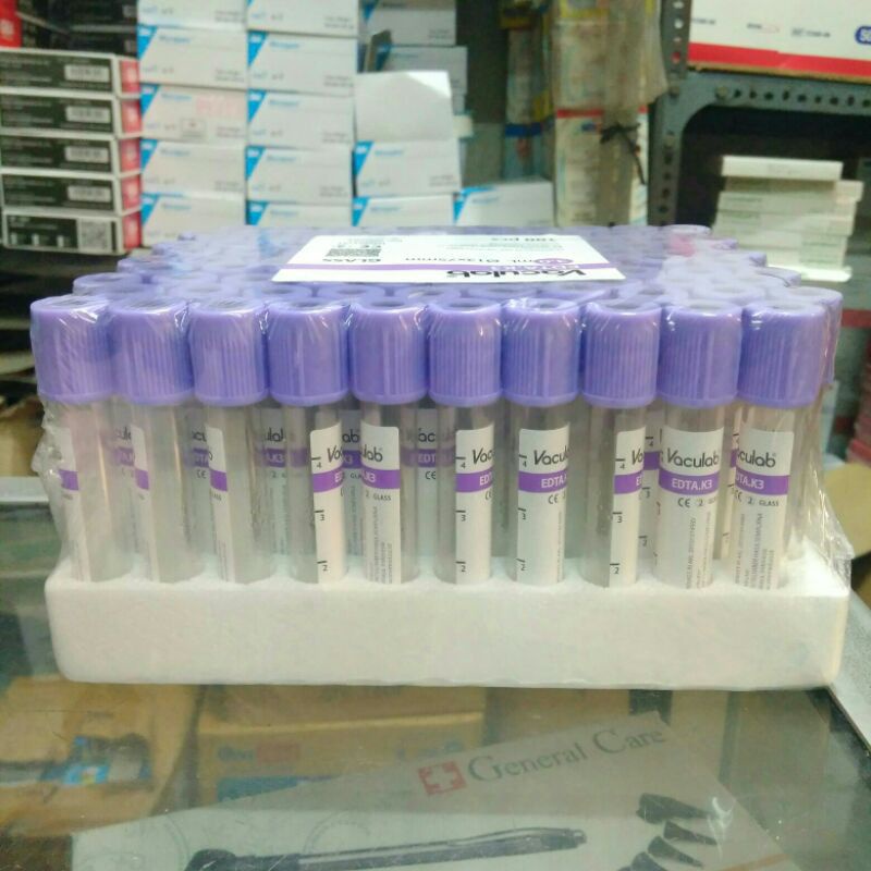 Tabung Sample Darah Vaculab Plain 3,0ml Micro Tube Glass/ Tempat Tes Darah/ Tabung Kaca Tes Darah/ G