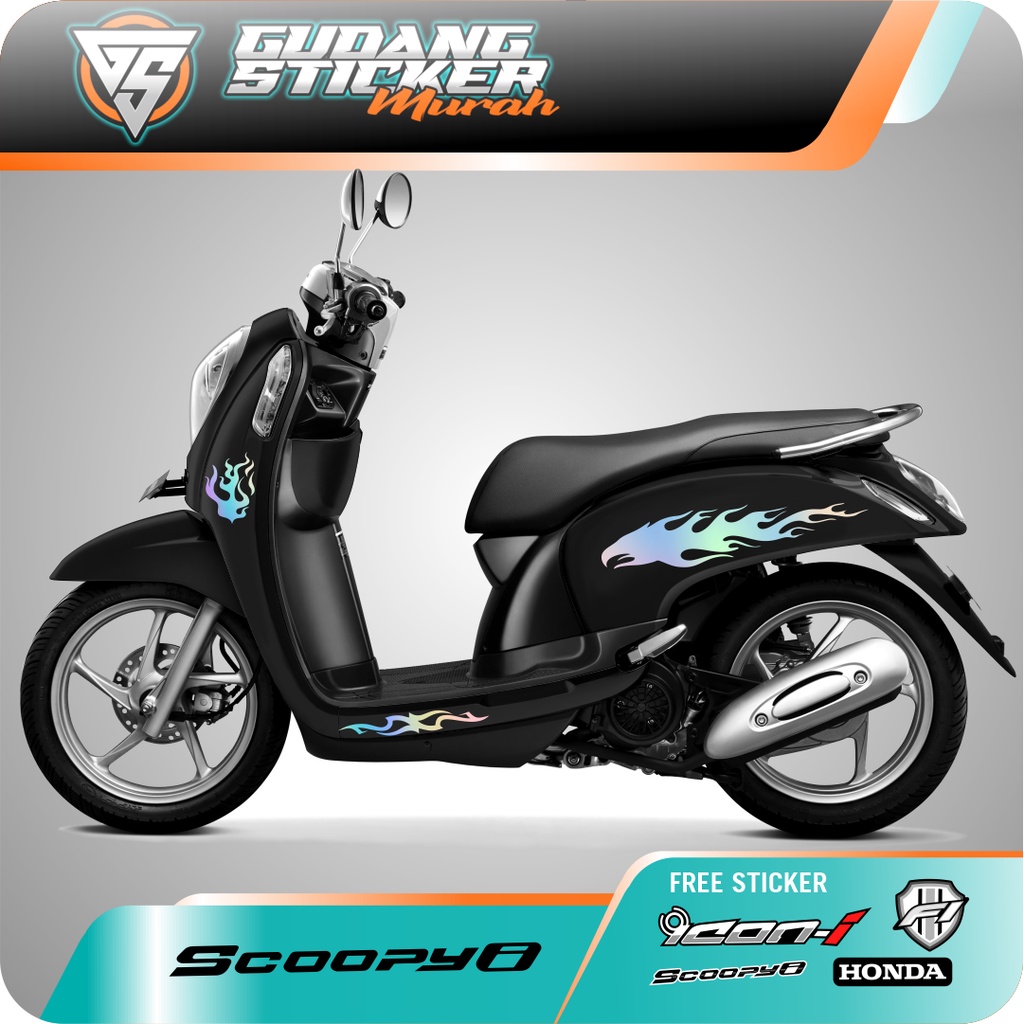 STRIPING CUTTING HONDA SCCOOPY CARBU 2013 - 2016 FLAME STICKER SCOOPY LAMA API STIKER AKSESORIS SEPE