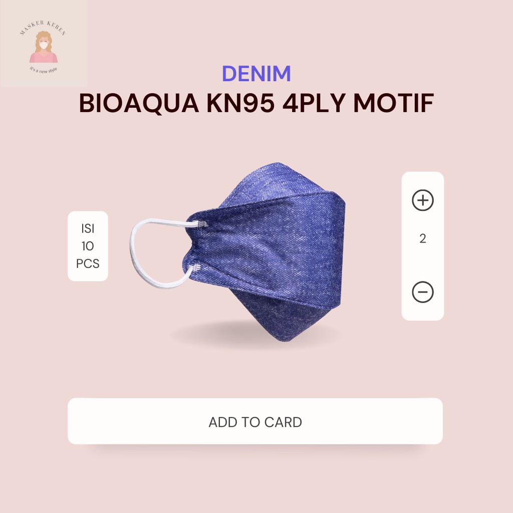 BIOAQUA Masker Dewasa DENIM Earloop Original KN95 Murah