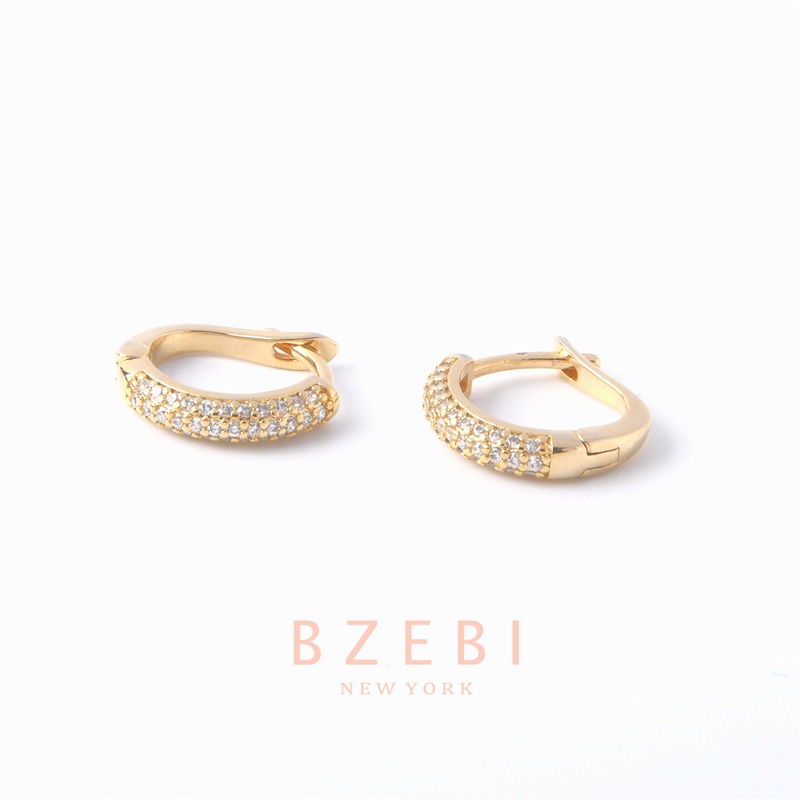 Bzebi Anting Tusuk Lapis Emas 18k Hias Berlian Imitasi Gaya Korea Untuk Wanita 251e