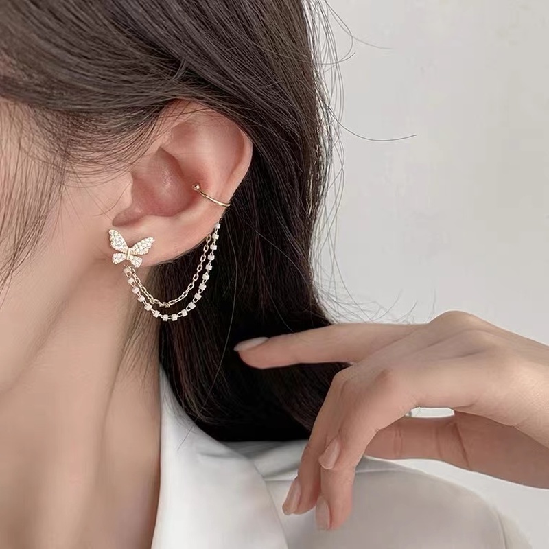 Anting Gantung Panjang Tusuk Gaya Retro Motif Geometri Aksen Zircon + Rumbai Untuk Perhiasan Wanita