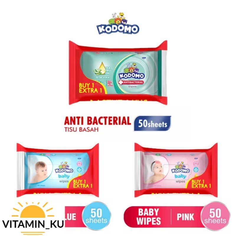 KODOMO BABY WIPES 50 SHEETS