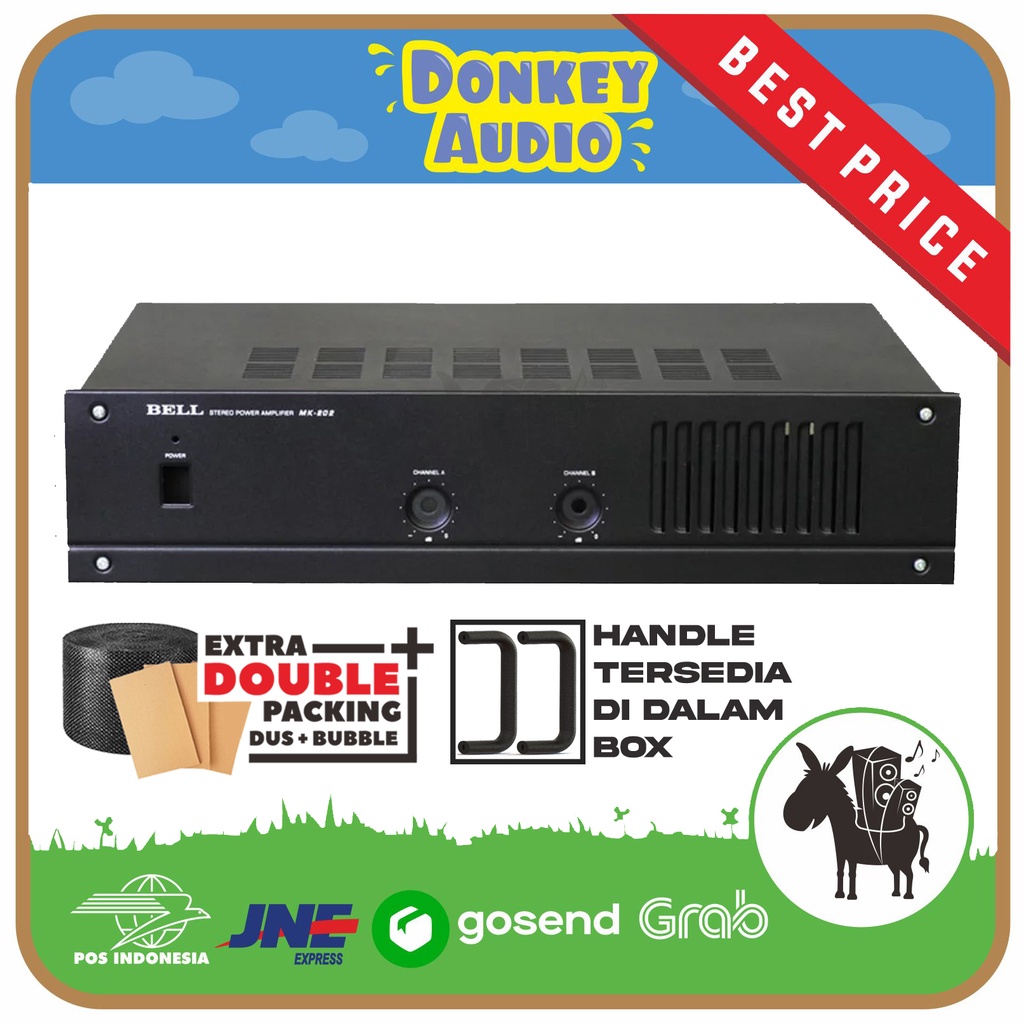BOX POWER AMPLIFER BELL MK 202 BOX AMPLI MK202 POWER AUDIO AMPLI SOUND SYSTEM STEREO BGR BELL ORI