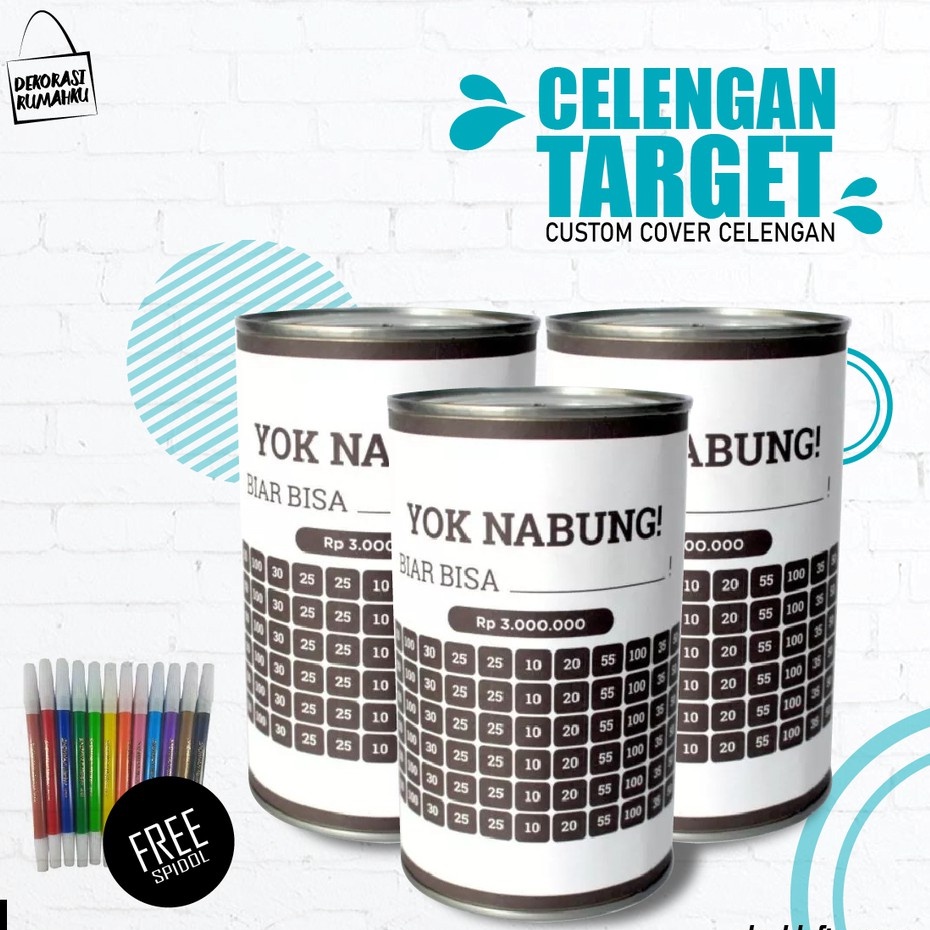 CELENGAN TARGET FREE SPIDOL TABUNGAN CHALLENGE MODEL CUSTOM CELENGAN VIRAL TIKTOK