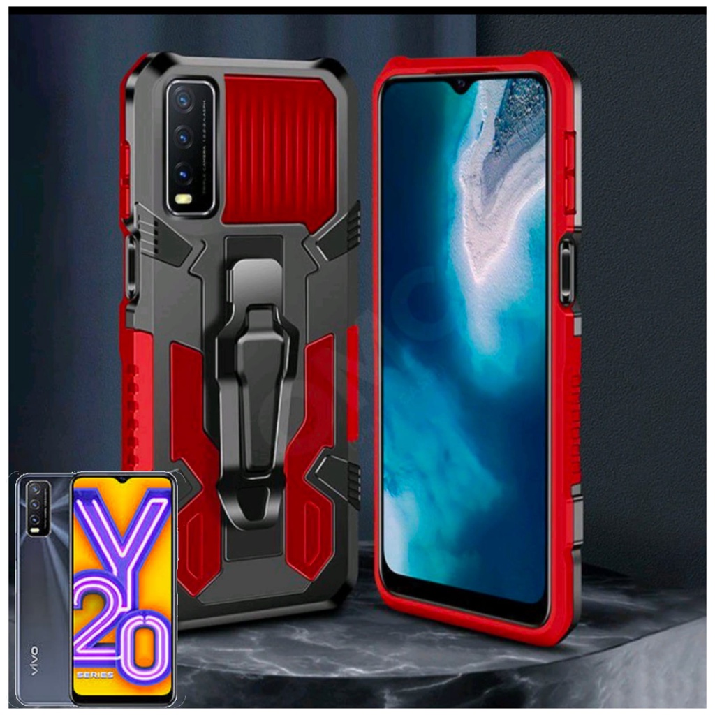 Case For VIVO Y20/Y20S/Y12S Soft Case Belt Clip Hard Case Robot Kick Standing Cover Casing HP