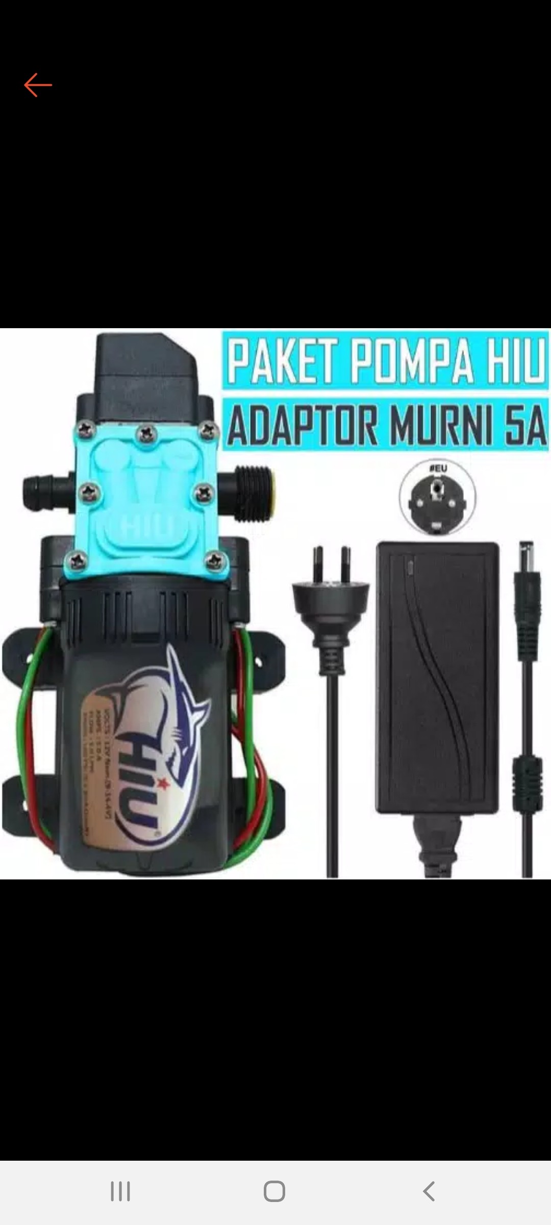 Pompa Dc 12v Hiu 5 Lpm 6.5 Bar Plus Adaptor 12v 5a Murni