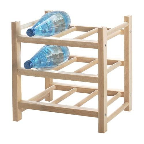 HUTTEN Rak untuk 9 botol anggur, kayu solid