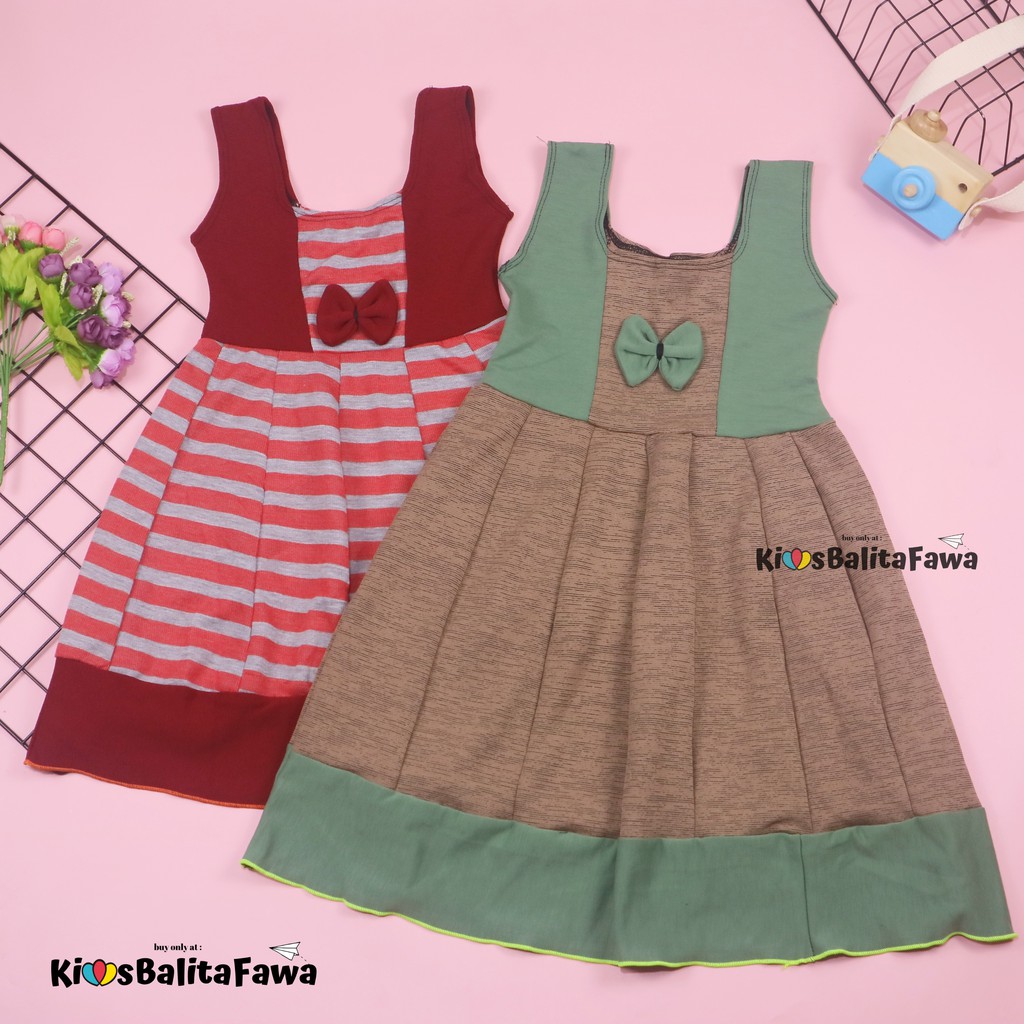 Dress Aurora uk 5-6 Tahun / Baju Anak Perempuan Murah Dres Polos Yukensi Adem Pakaian Pesta Gaun