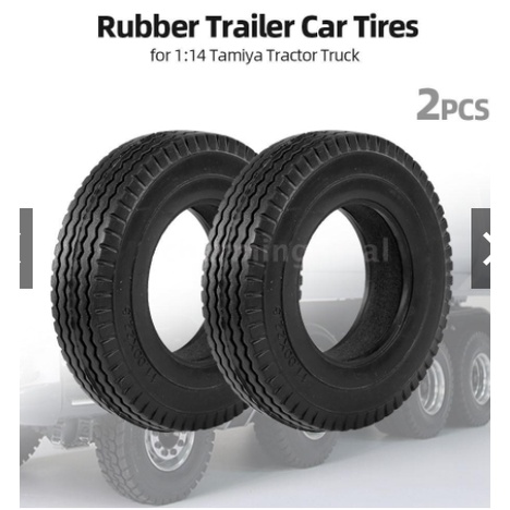 2Pcs Karet Ban Mobil Trailer Truk RC Skala 1: 14 Ban 1/14 rc trucuk Tamiya