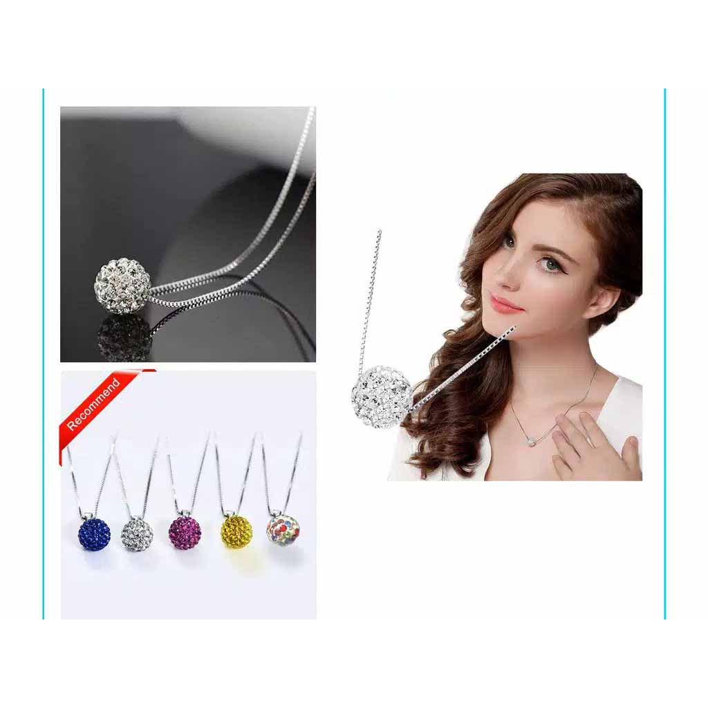 YA 215 - Kalung Stainless Crystal Fashion Silver/Gold /Kalung Fashion Wanita