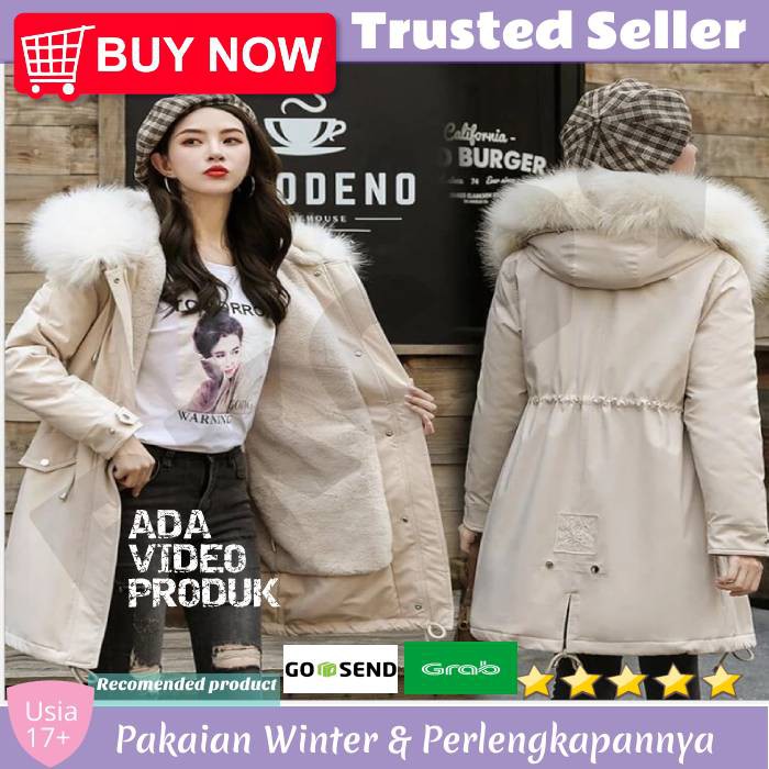 Jaket Winter Wanita Coat Winter Jaket Bulu Winter Coat Jaket Musim Dingin Wanita hangat