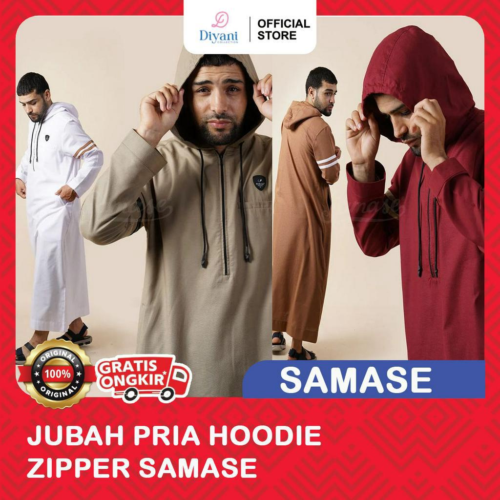 JubahHoodie Casual Zipper Pria Dewasa - Samase R082P Jubbah Hoodie