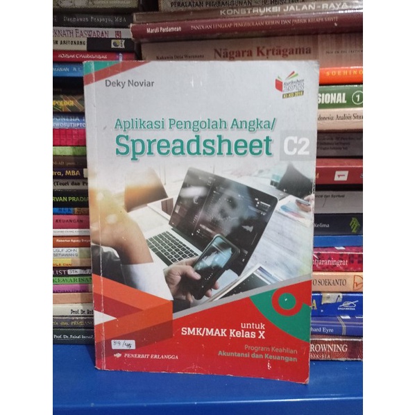 buku bekas APLIKASI PENGOLAH ANGKA   spreadsheet  untuk smk kelas x erlangga