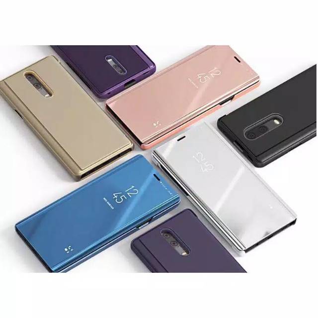 0110 VVV case Flipcover Samsung M10 M20 M30 M30s M21 Mirror Standing case sarung clearview
