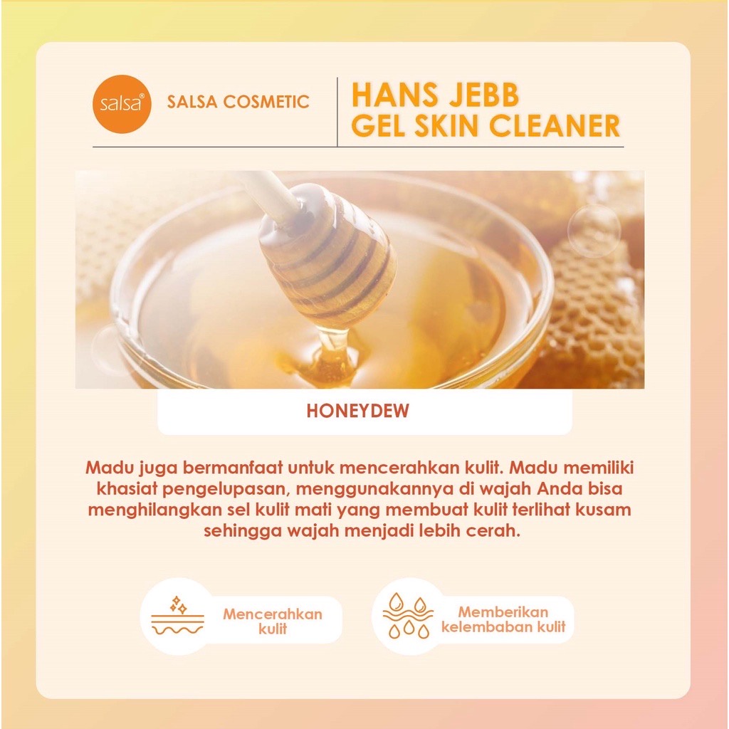 SALSA Hans Jebb Gel Skin Cleaner Indonesia / Perontok Daki Lemon Breeze Green Tea Sweet Tropical Pembersih kulit 110gr / Cleanser Scrub Peeling Exfoliator Eksfoliasi Exfoliating / Ketiak Hitam Kulit Kusam Penghilang Sel Kulit Mati / Skincare Body Care